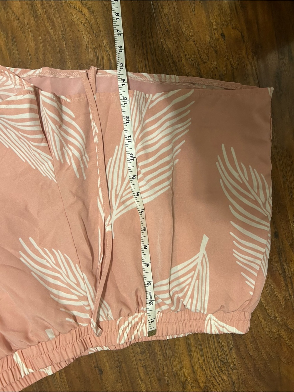 SHEIN Pink Feather-Print Casual Lounge Shorts With Drawstring Size 3XL - Picture 4 of 5
